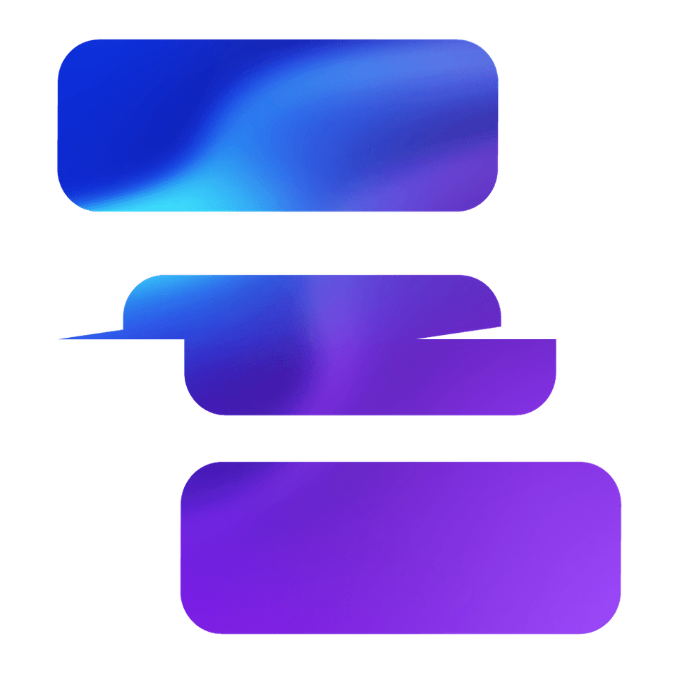 The Lionsville mark: three stacked rounded bars in a blue-to-purple gradient